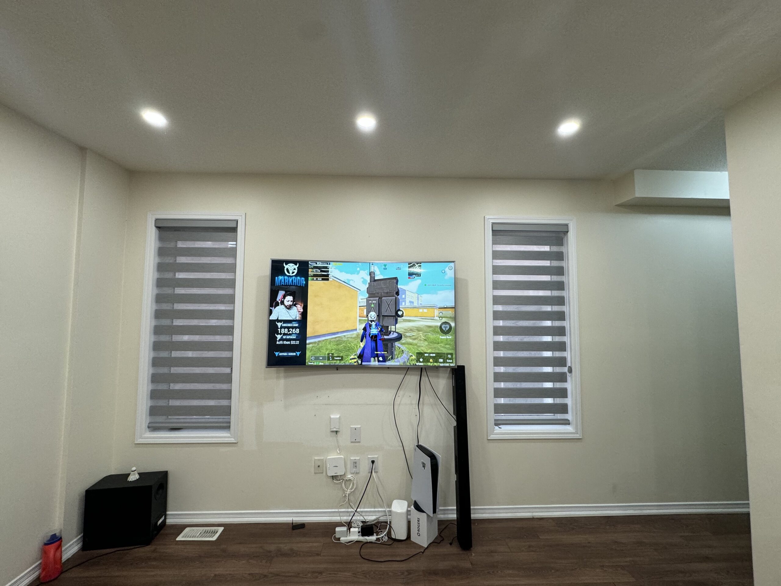 Custom roller blinds in a London Ontario home